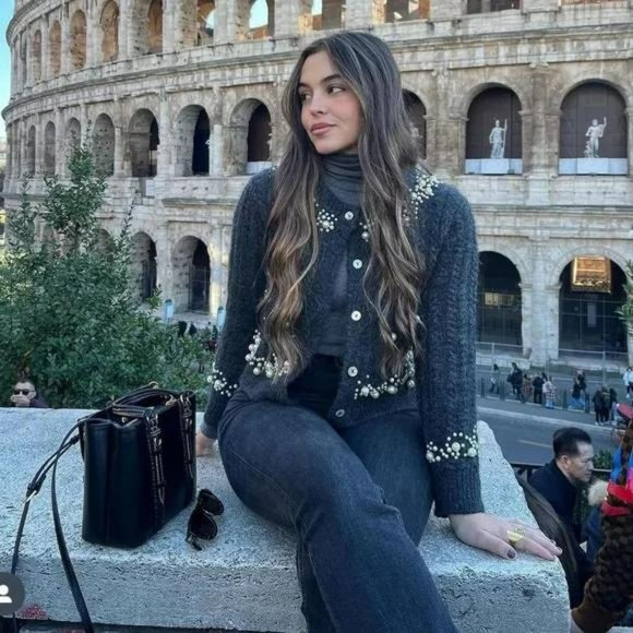 ZARA PEARL KNIT CARDIGAN - Picture 3 of 6